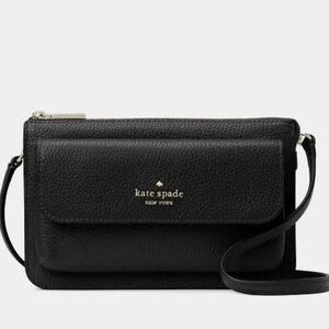 Kate Spade Leila Crossbody- Black Pebbled Leather with Gold Hardware - Like New
